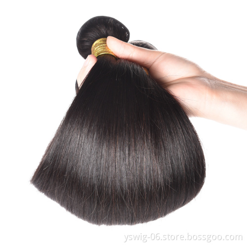 Raw Mink Brazilian Human Hair Bundles With Lace Frontal Closure Cheap Grade 10A Virgin Cuticle Aligned Human Hair Extension